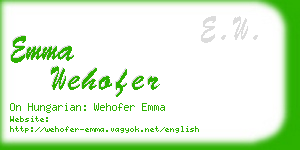 emma wehofer business card